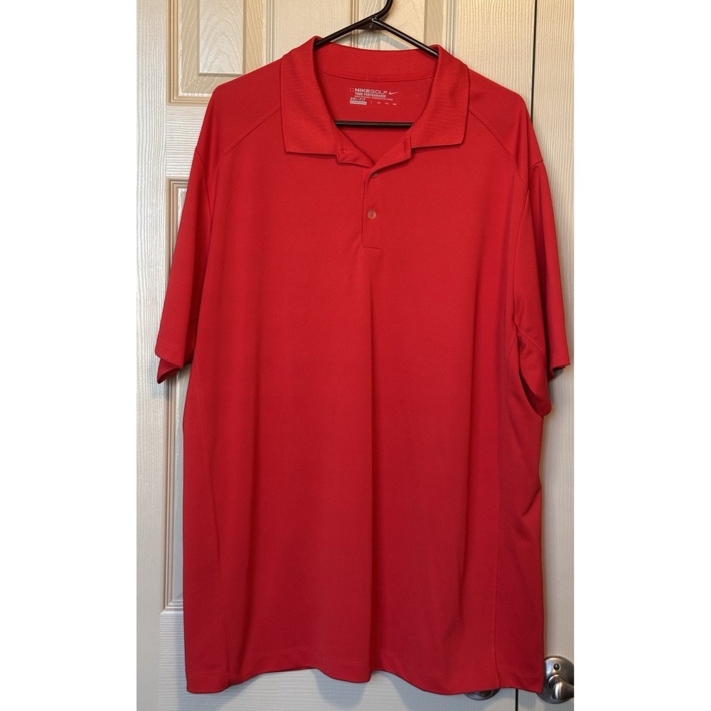 Nike Golf Tour Performance Mens XXL Red Dri-FIT Short Sleeve Polo Shirt